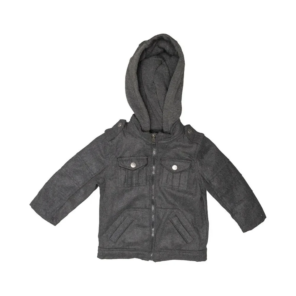 Urban Republic Baby Boy Wool Jacket Hood Jackets Gray Size 24 Months 400033